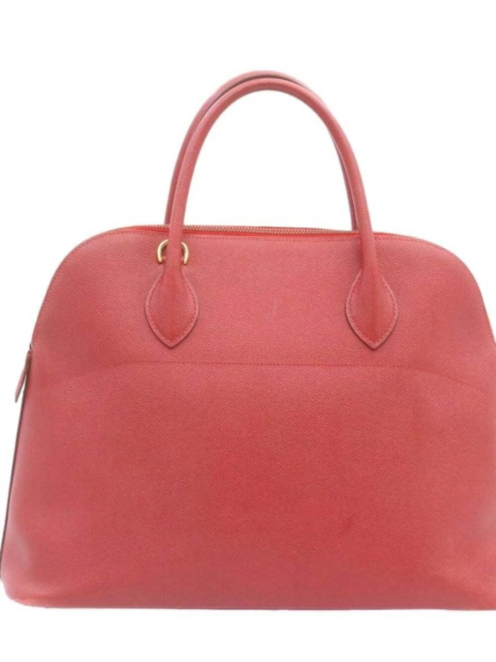 HERMES Bolide 37 Hand Bag Leather Red Auth nh122SAM - Picture 2 of 16